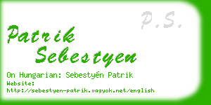 patrik sebestyen business card