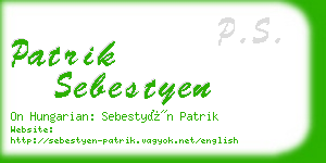 patrik sebestyen business card